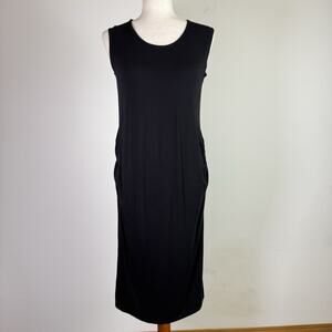 Hatch Maternity Dress Women's Small Black Cinch Sides Sleeveless Midi Length